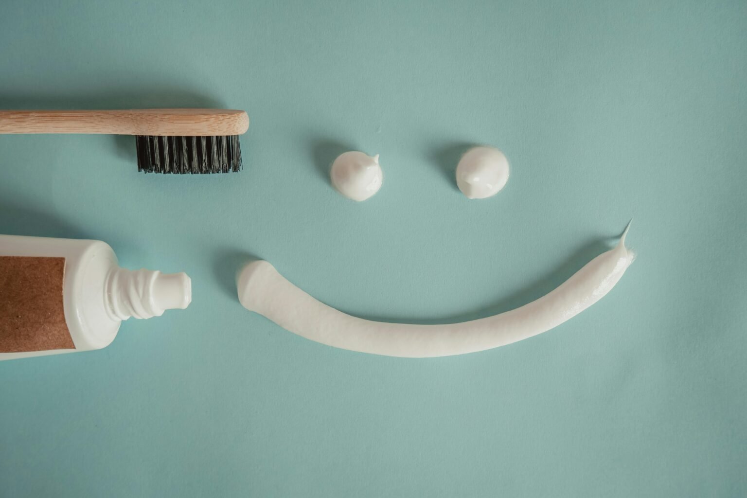 Toothpaste used to make a smiley face.